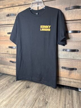 Gildan Black Short Sleeve Tee with Yellow 'Kenny Loggins' Chest Logo